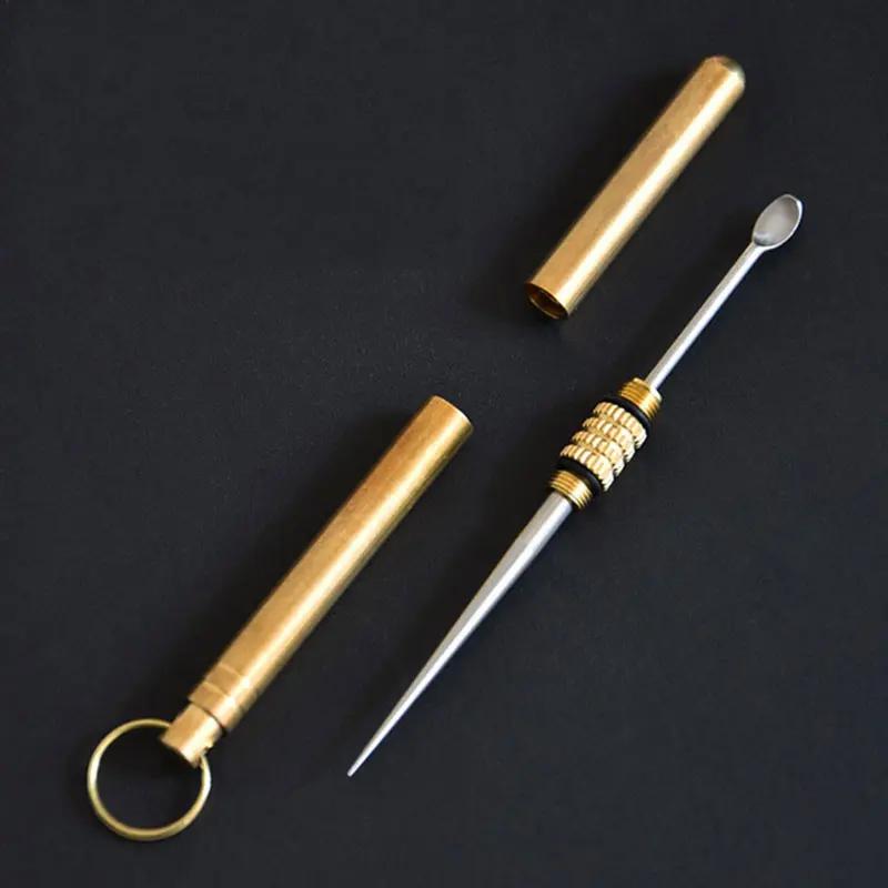 10Pcs Metal Toothpick Holder Keychain Pocket Toothpick Keyring Portable Toothpicks As Gift Camping Tool Picking Tool